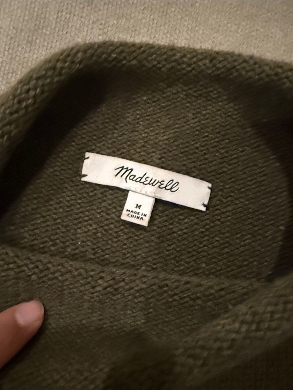 Madewell Olive Green Turtleneck Sweater - Picture 2 of 2